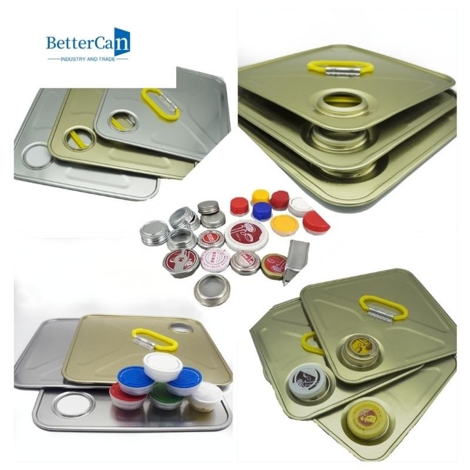 18L 20L Square Tin Can Parts L237*W237 With Customized Handle / Cap