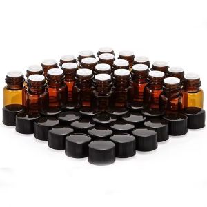 1ml 2ml 3ml 4ml 5ml Essential Oil Mini Amber Glass Vials Bottles With Screw Cap