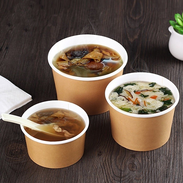 Snack Food Take Away White Printed 32 Oz Disposable Soup Bowl