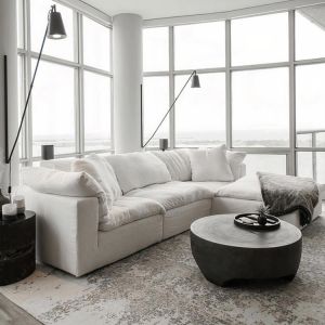 High density and high resilience foam 3 piece sectional sofa set fabric living