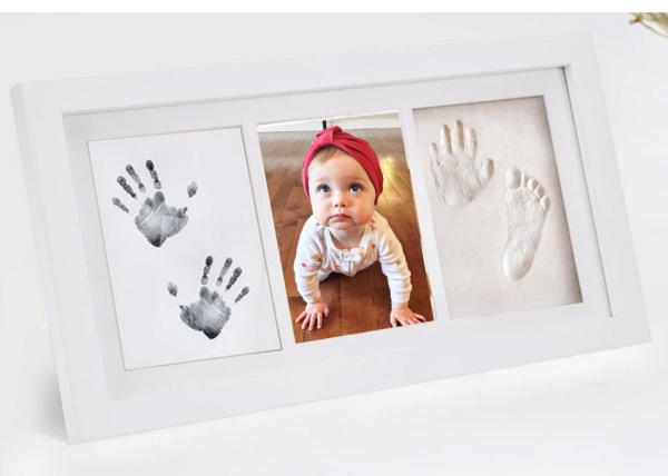 Quality Colorful Ink Baby Newborn Hand And Footprint Kits With Wooden Material for sale