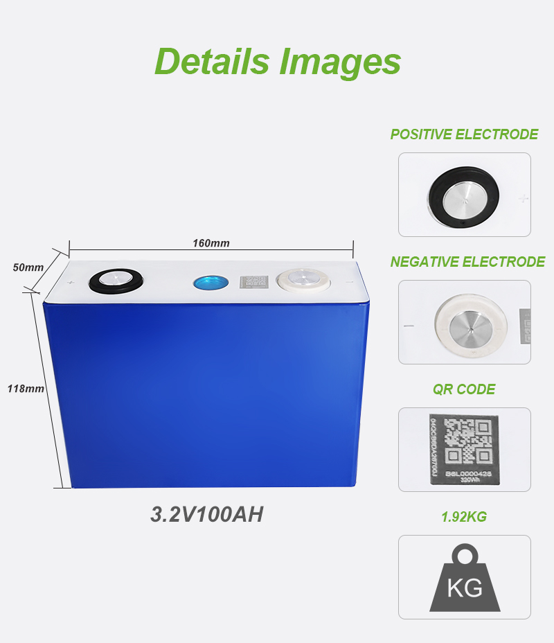 Lf100m LiFePO4 Battery Cell Li-Ion 100ah Prismatic Battery Cells ESS UPS