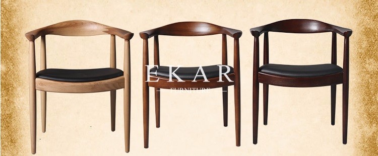 Ash Wood Armchair Woven Leather Dining Funiture Modern Chair