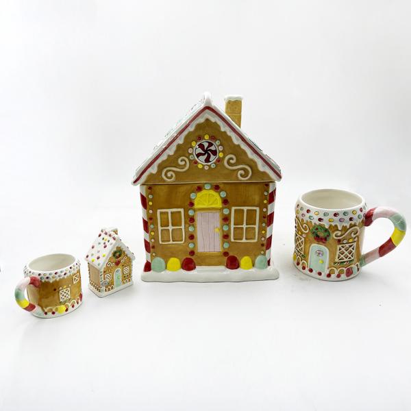 Quality Exquisite Custom Ceramic Products Christmas Series Candy Storage Jars Creative for sale