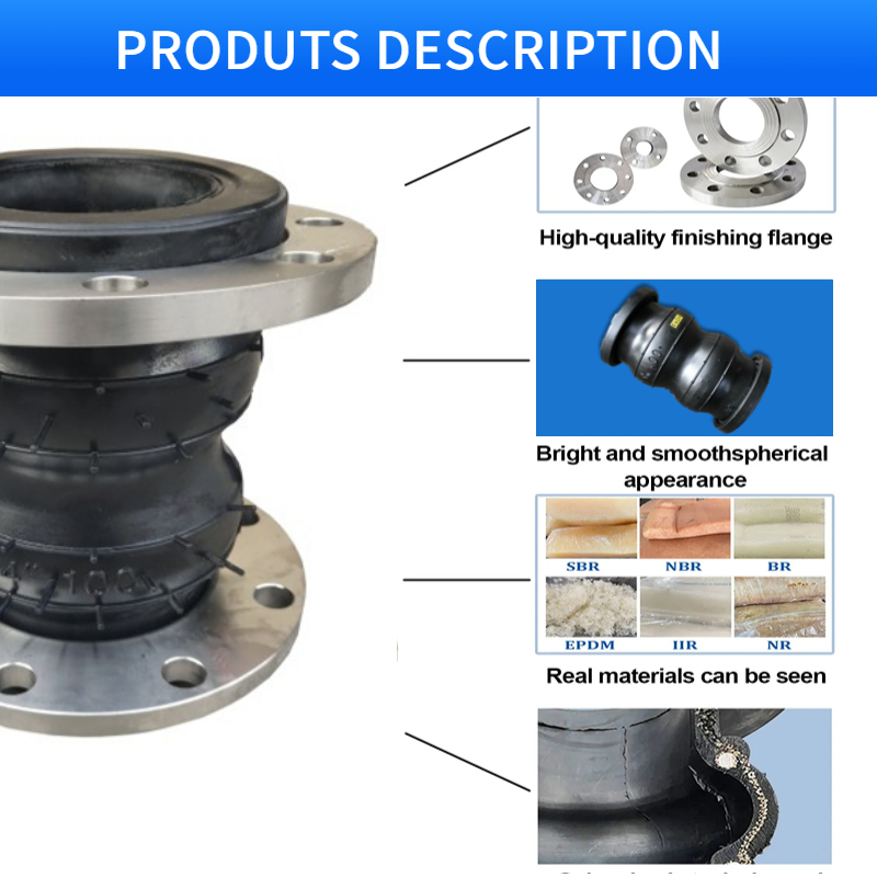 3 4 8 Double Flanged Flexicon Rubber Expansion Joint Equal Head Carbon Steel