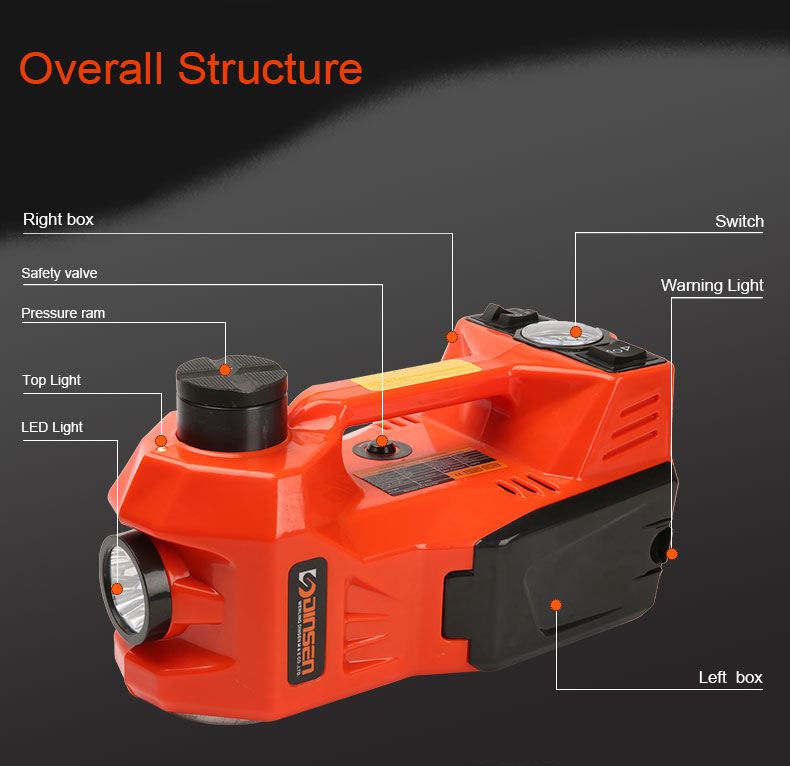 Electric Hydraulic Floor Jack And Tire Inflator Pump , 12V hydraulic car jack