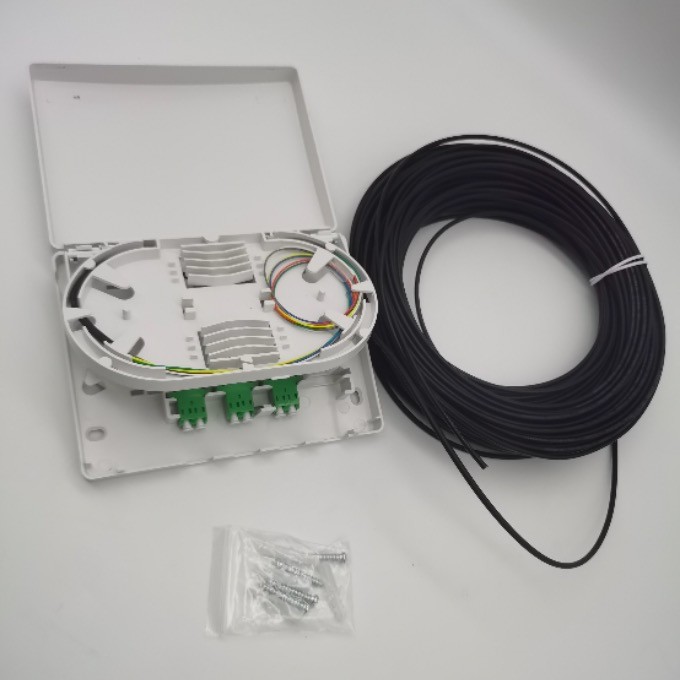 6Cores LC/APC Pre-Connectorized Optical Distribution Box 6Fibers Wall Outlet PTO Box