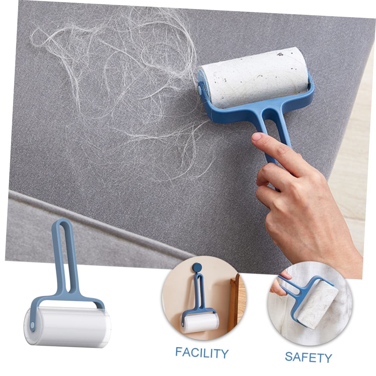 Tearable Roll Paper Sticky Roller Brush Pet Hair Remover Clothes Carpet Cleaning Brush Plush Razor Household Cleaning Tool