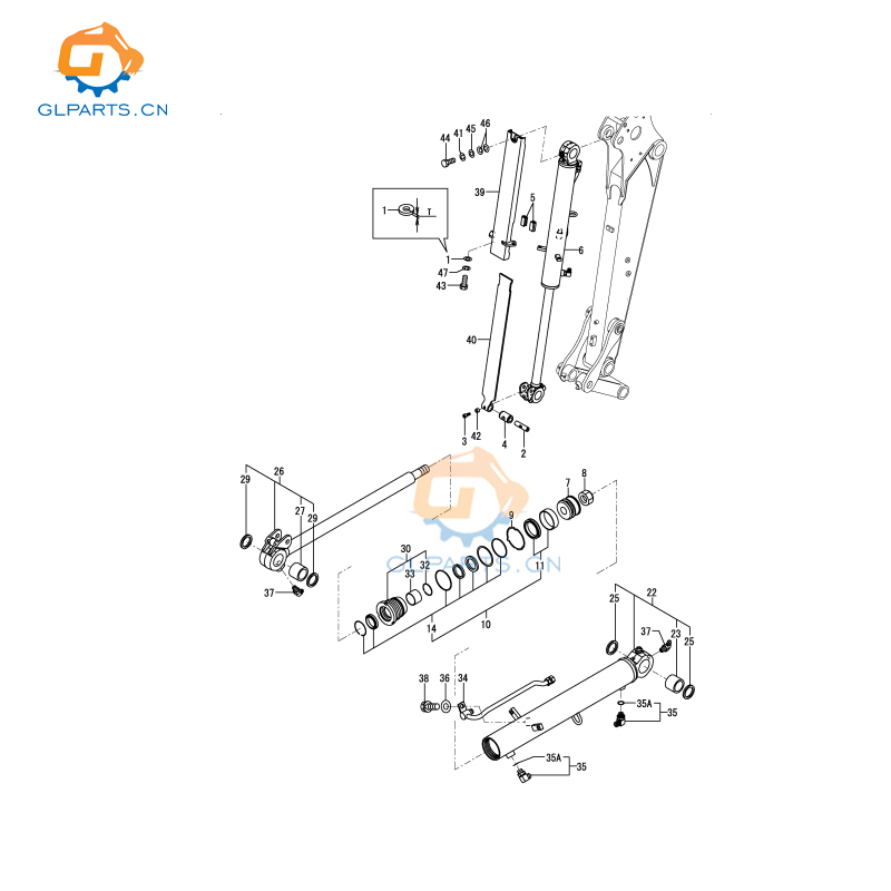 ViO27-5B Hydraulic Bucket Cylinder for YANMAR Excavator Cylinder Repair