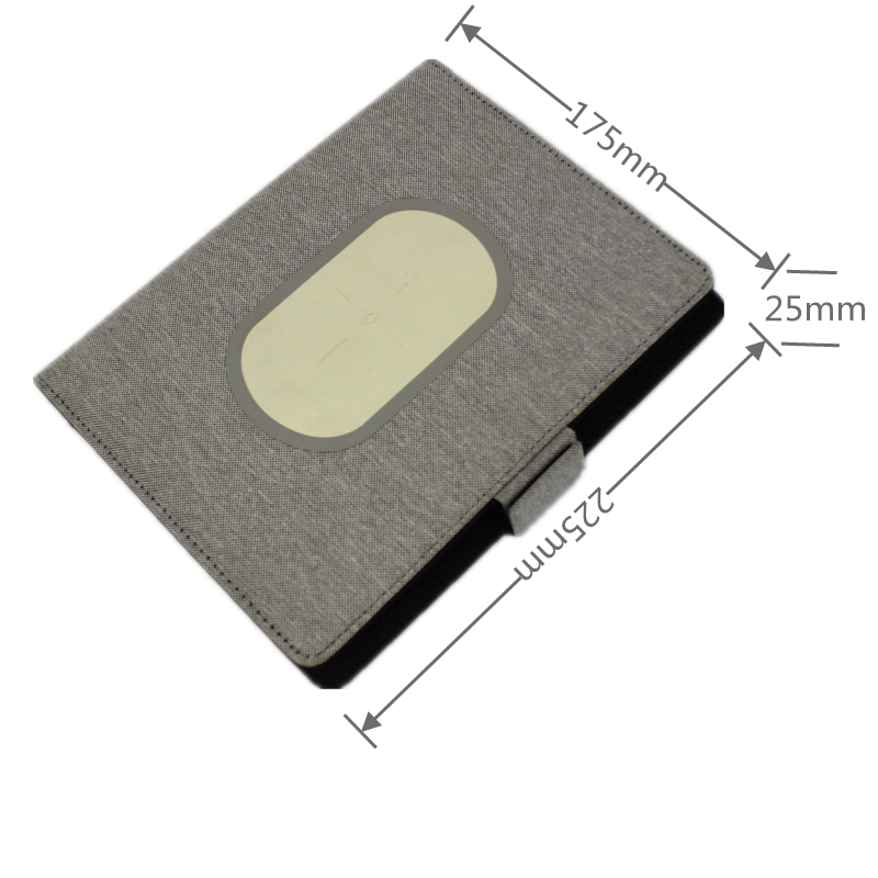 A5 Grey Wireless Charging Notepad , Ultrathin Junior Padfolio 5x8