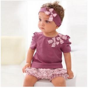  Baby Clothes cotton Baby Clothing Set beautiful kids cute outfit baby wear headband pants Manufactures