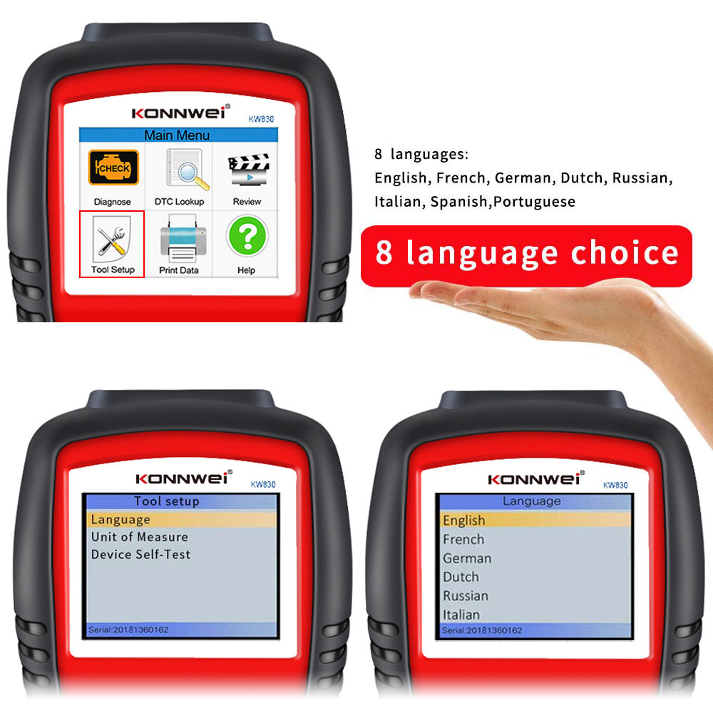 Portable Car Engine Diagnostic Tool 2.8 Inches TFT Screen 24 Months Warranty
