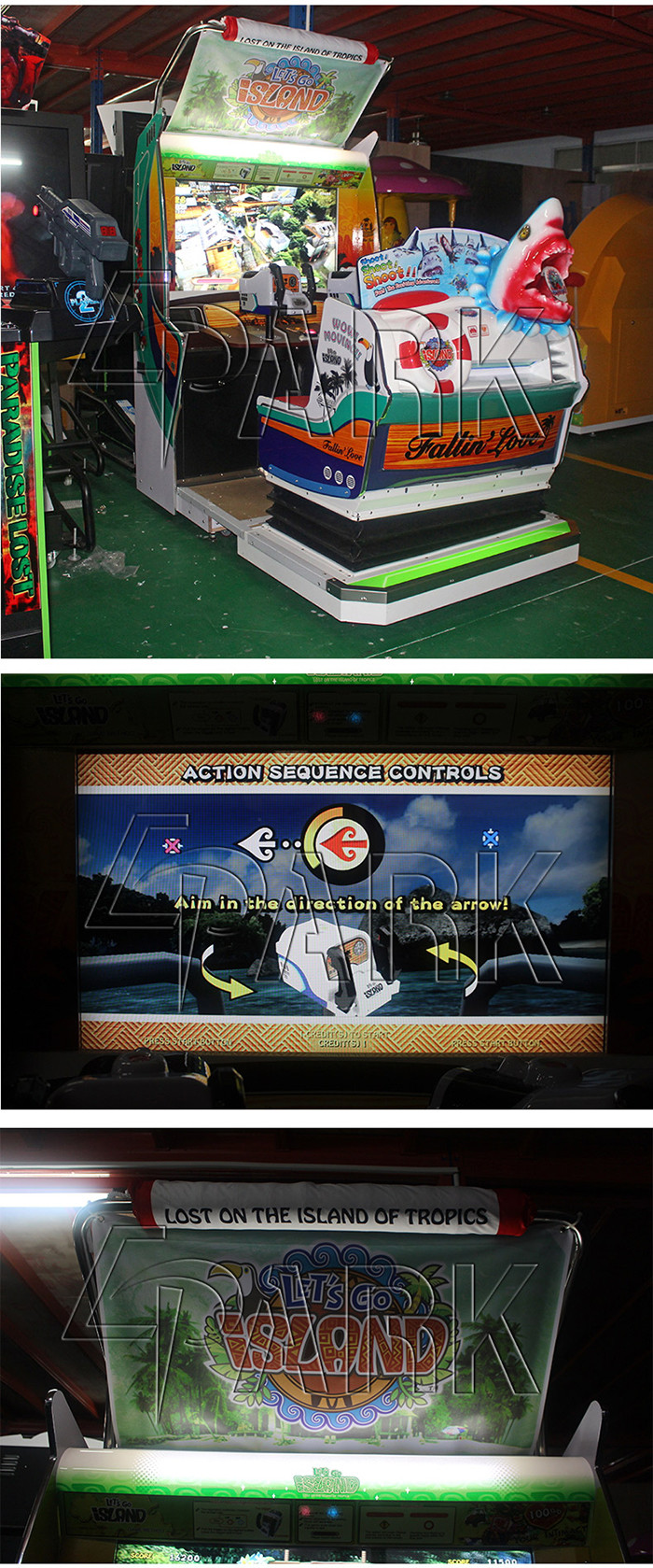 Original Lets Go Island Video Shooting Arcade Machines Dynamic Seats Simulate
