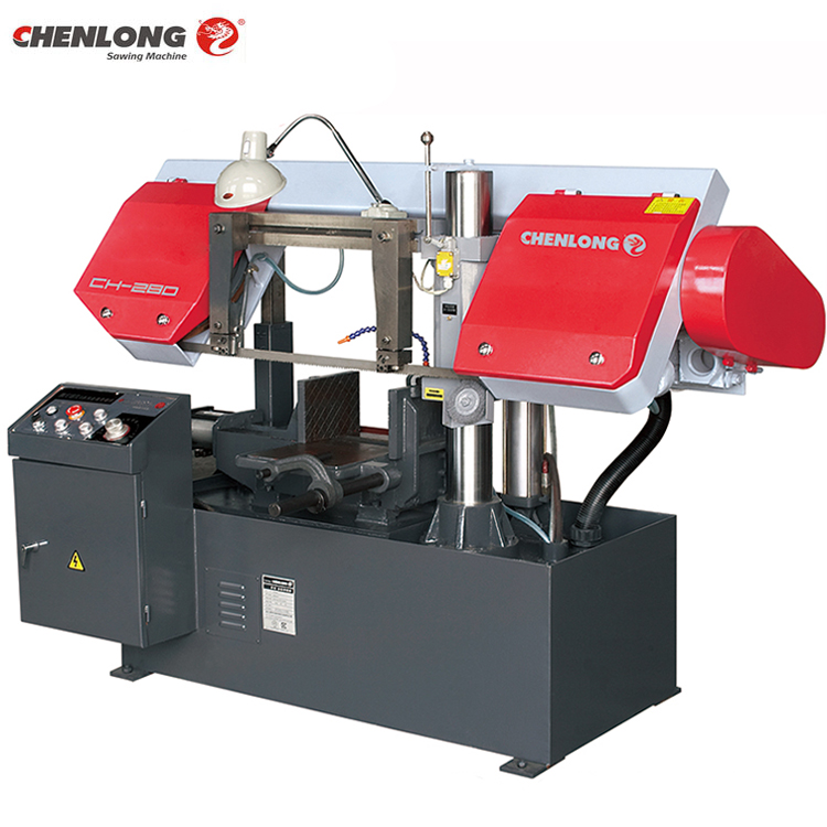 CHENLONG CH280 Semi Automatic Band Saw With Roller Table For Cutting Metal