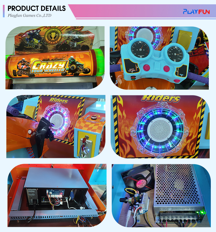 Hot Sale HD Indoor Sport Amusement Coin Operated Arcade Crazy Four Wheeler Car Moto Motorbike Simulator Racing Game Machine