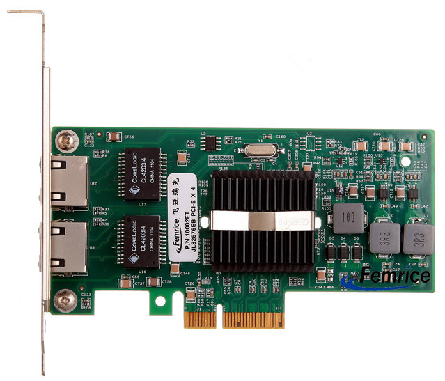 Femrice 10/100/1000Mbps Dual Port RJ45 Slots Ethernet Server Adapter Intel 82576EB Chipset PCIex4 Server Network Cards