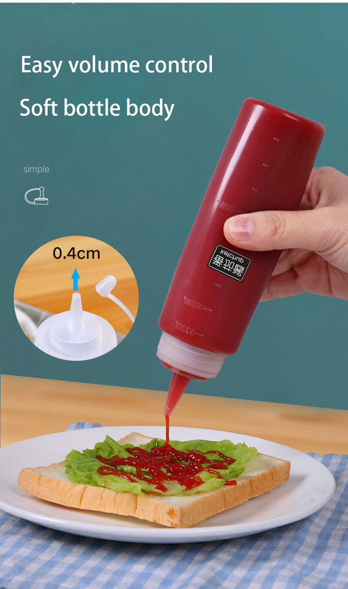 240ml Plastic Squeeze Bottles 8 Oz Condiment Dispenser Empty Plastic Sauce Bottles SGS