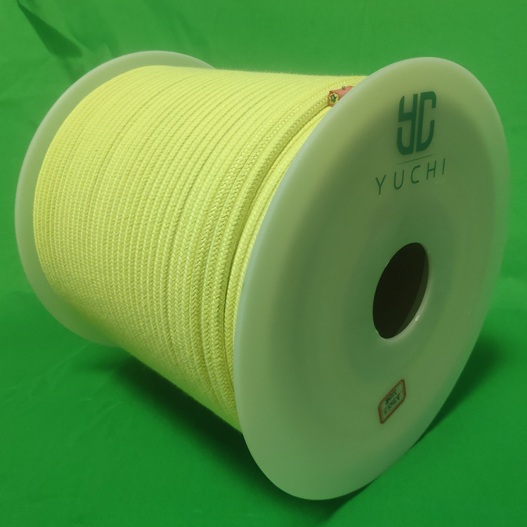 100% kevlar aramid yarn ropes Braided Kevlar aramid rope for glass tempering machine furnace