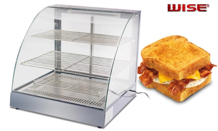 Stainless Steel 304 Tempered Glass Sandwich Display 3-Layer Food Showcase