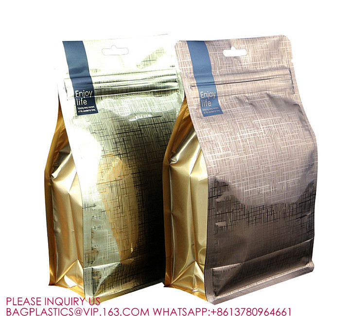 Self Sealing Side Gusset Pouch Zipper for Flat Bottom tea Coffee Pet Snack Food Mylar Bag