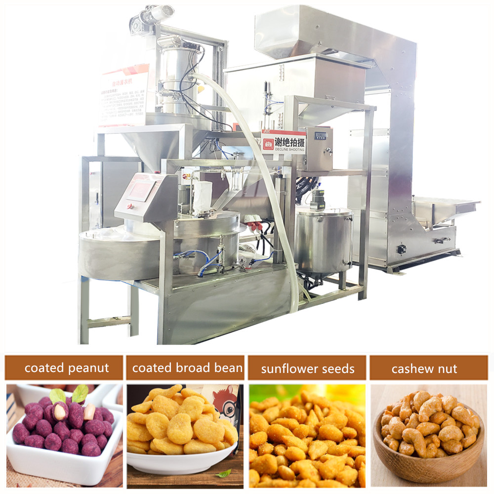 PLC Control Automatic Almond Burger Making Machine Cashew Nuts Coating Machine