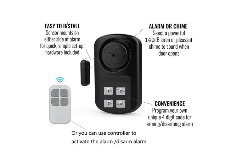 Door Gate Pool Alarm with Remote Control Wireless Weatherproof Outdoor Sensor Alarm for Inground Pool,Fence,Home safety
