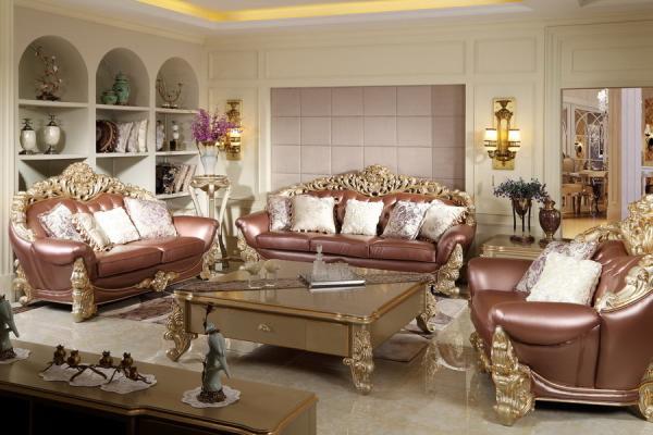 Luxury Sofa sets by Beech wood craft design in golden color painting and