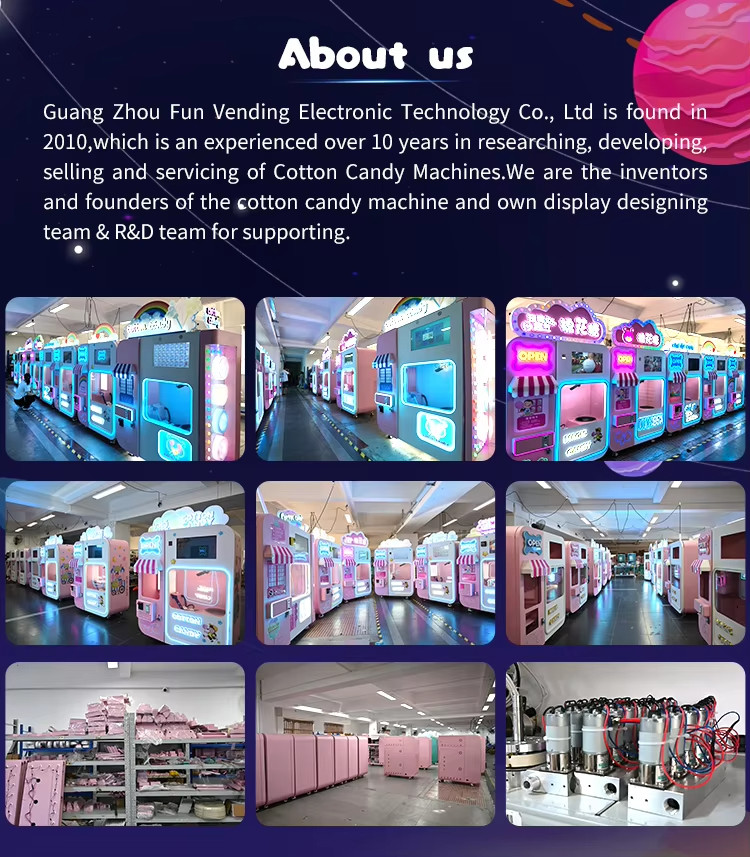 Automatic Cotton Candy Vending Machine Which is totally Automatic and colorful