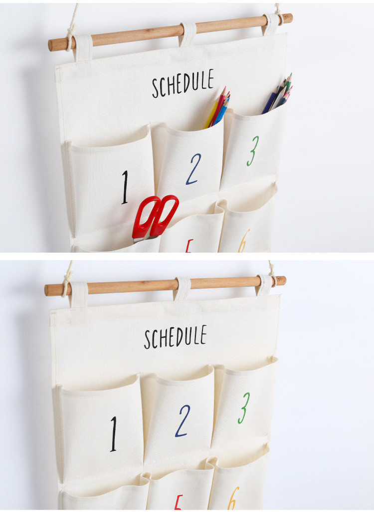 Puting hanging storage bag pockets organizer door wall chest holder customized Arabic numerals
