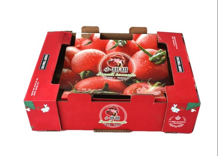 Custom Wholesale Recycle Material Tomato Packing Boxes Fruit Corrugated Boxes