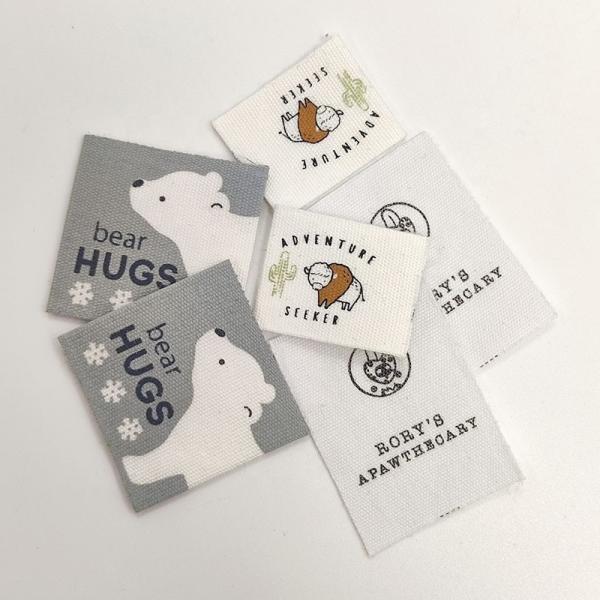 Name Custom Embroidered Clothing Baby Labels Cotton Tape Printed Custom Woven
