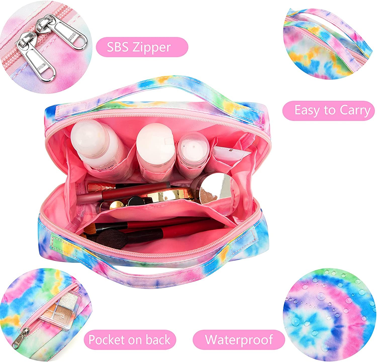 Shockproof Durable Toiletry Bag Travel Makeup Bag Portable Cosmetic Bag Organizer for Women and Girls