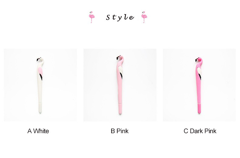 Flamingo Shaped 0.5mm Plastic Gel Pen Advertising Gifts Neutral Pen Small Prizes