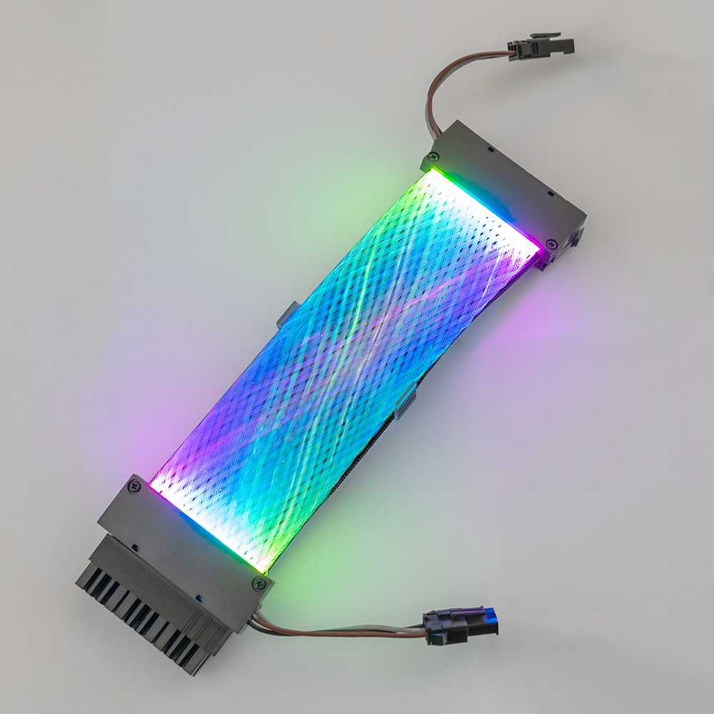 Braided luminous thread 24PIN Cable Power Motherboard Net Double-Headed Light 200mm