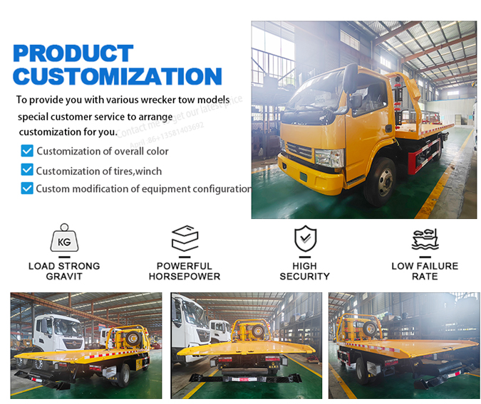 Factory Best Oringle export dongfeng wrecker tow truck flatbed tow truck