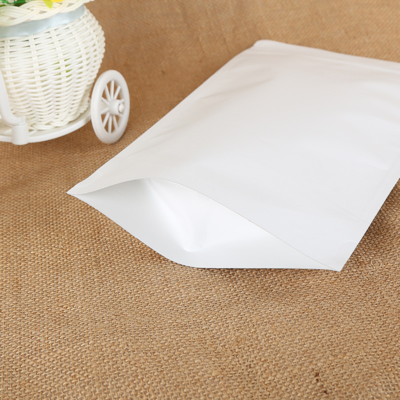 Aluminized White k Kraft Paper Bag Self Supporting Zipper Bag