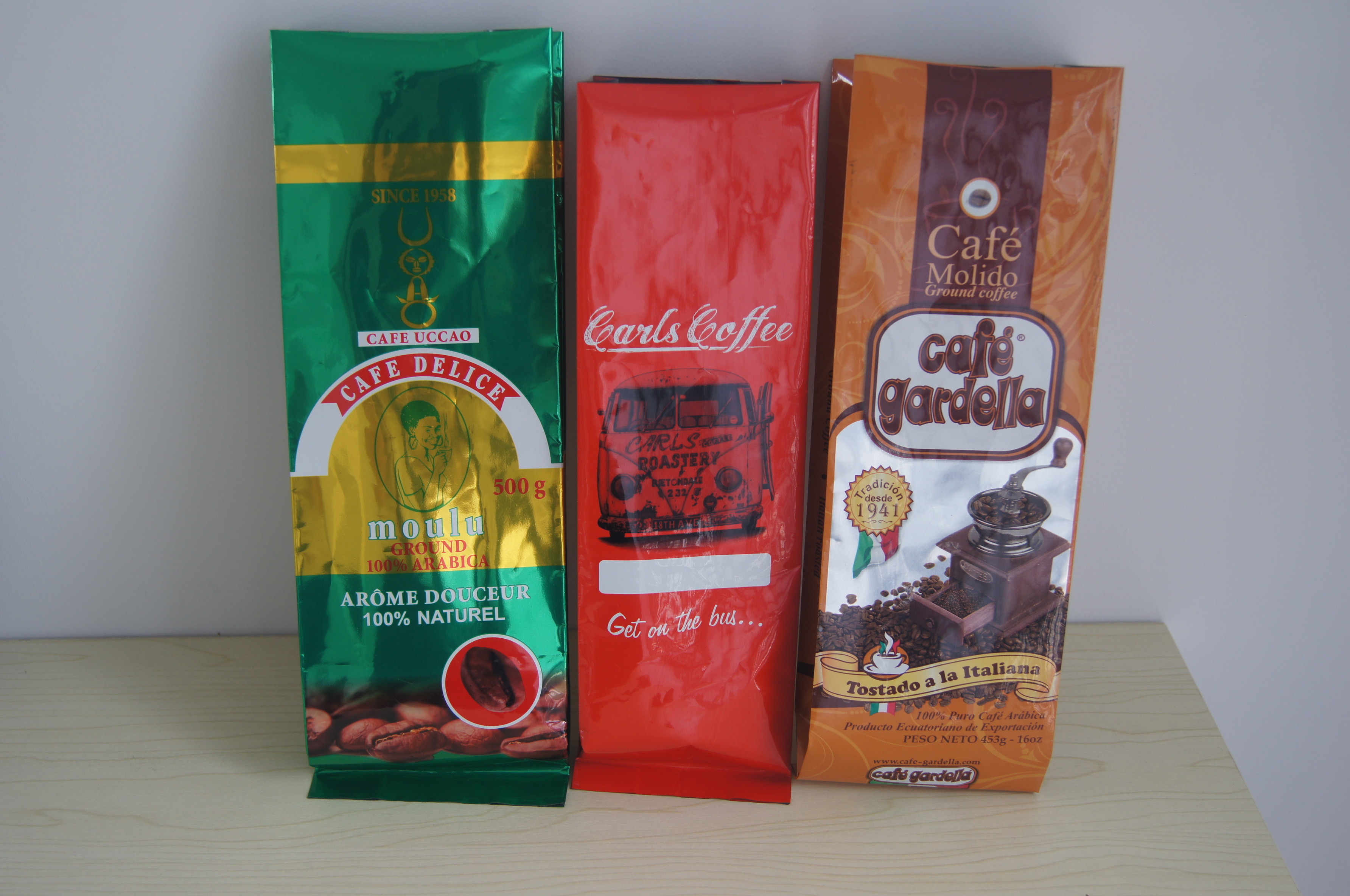 Biodegradable Ethiopia Coffee Bean Packaging Bags 500 Gram 16 Oz With Zipper