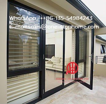 Aluminium Double Glass Sliding Folding Door for Entrance,interior door