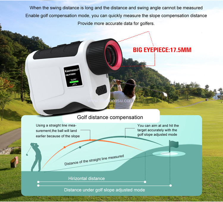 kaemeasu 1000m Laser Rangefinder Rechargeable LCD Display Golf Range Finder With Magnetic Adsorption H1000H