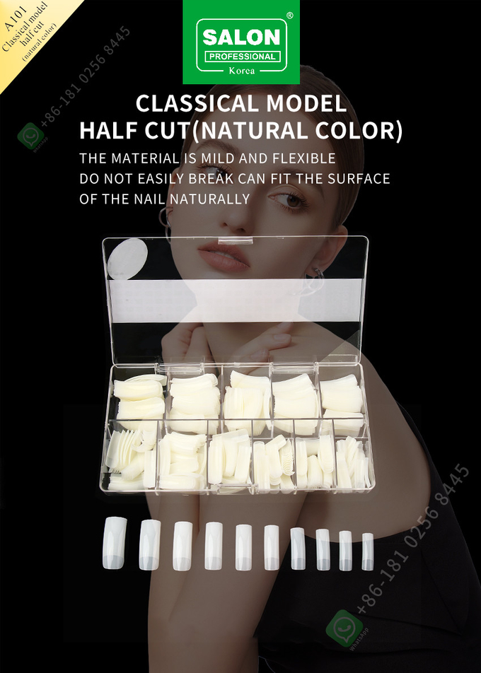 Professional False Nails Tips Natural Clear Color Full Cover Artificial Finger Nails Half Cover French Nail Tips