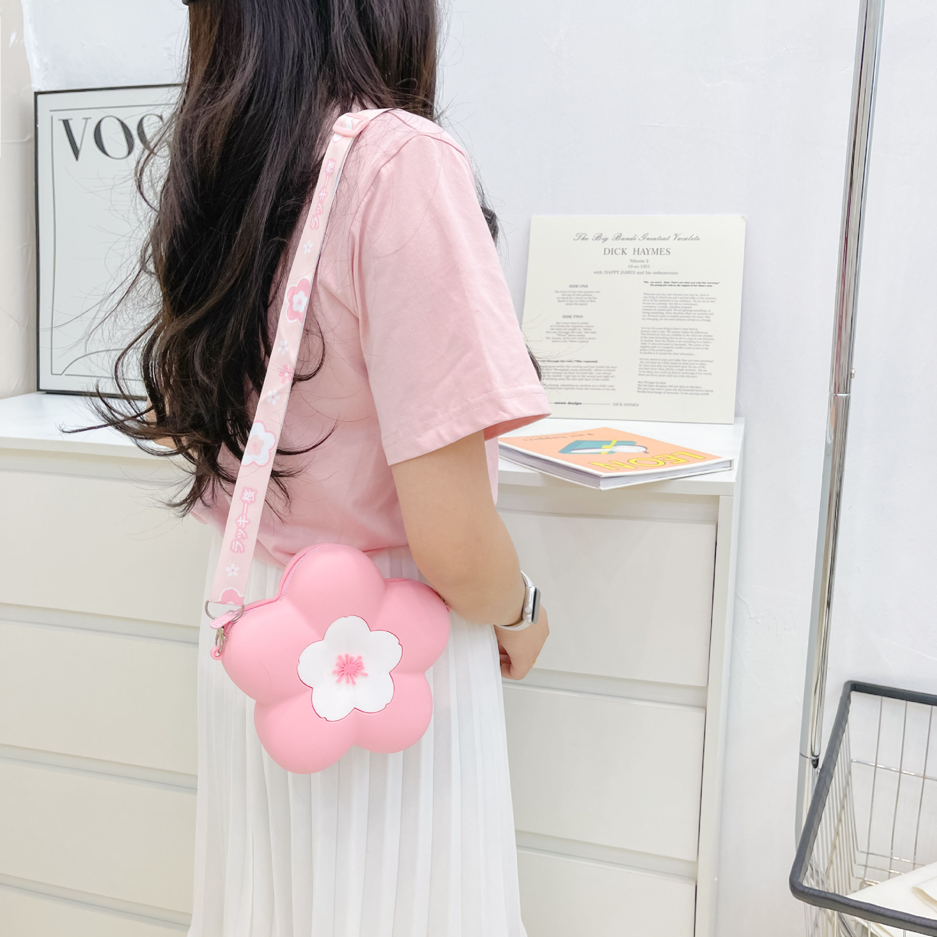 Parent-Child Messenger Bag Silicone Flower Kids Crossbody Bag Makeup Bag Storage Contianer School Office Supplies Gifts