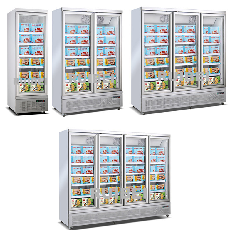 1600L 3 Door R290 Upright Display Freezer 110V For Ice Cream