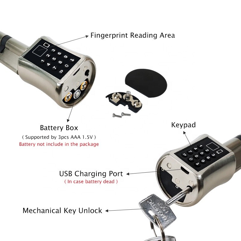 Zinc Alloy Wireless Biometric Fingerprint Door Lock Password Smart Door Lock