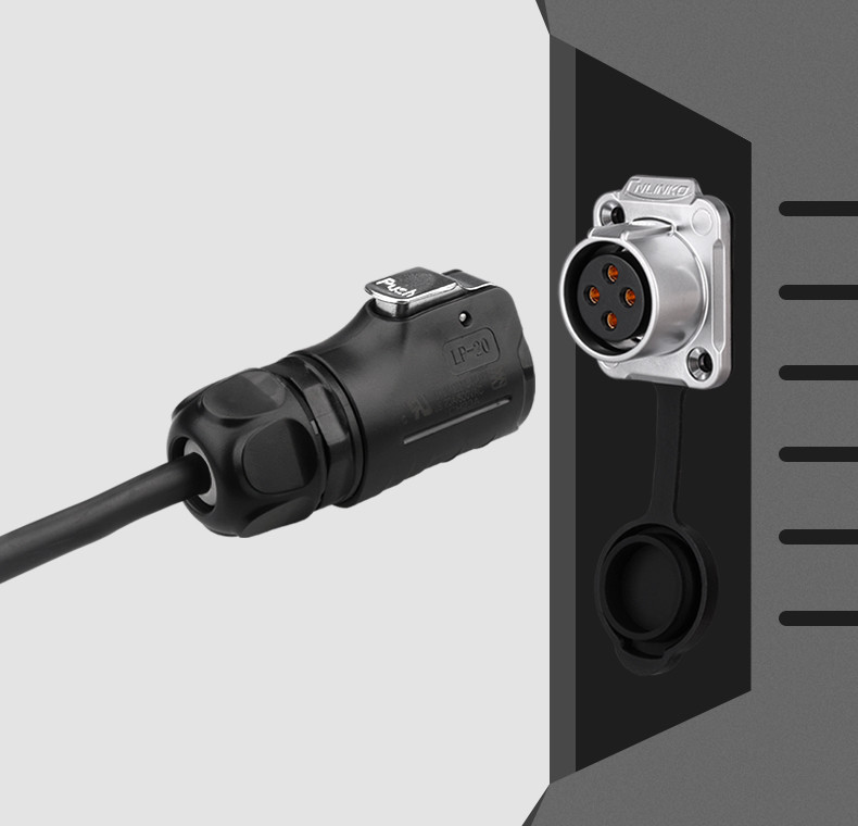 LP20 9pin Circular Signal Connector with IP65/IP67 Waterproof PBT Material Auto Connector