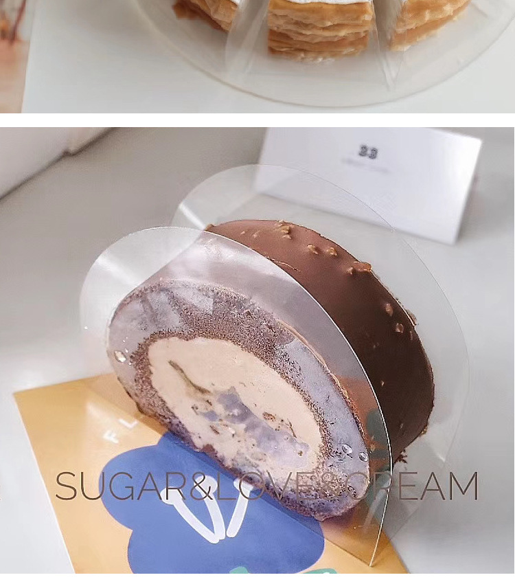 Food Level PET Film Material Transparent Bread Cake Box for Small Wedding Pastry