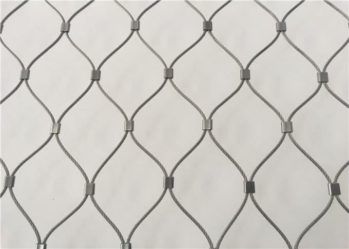 Animal Protection Stainless Steel Rope Mesh / Knotted Wire Net Mesh