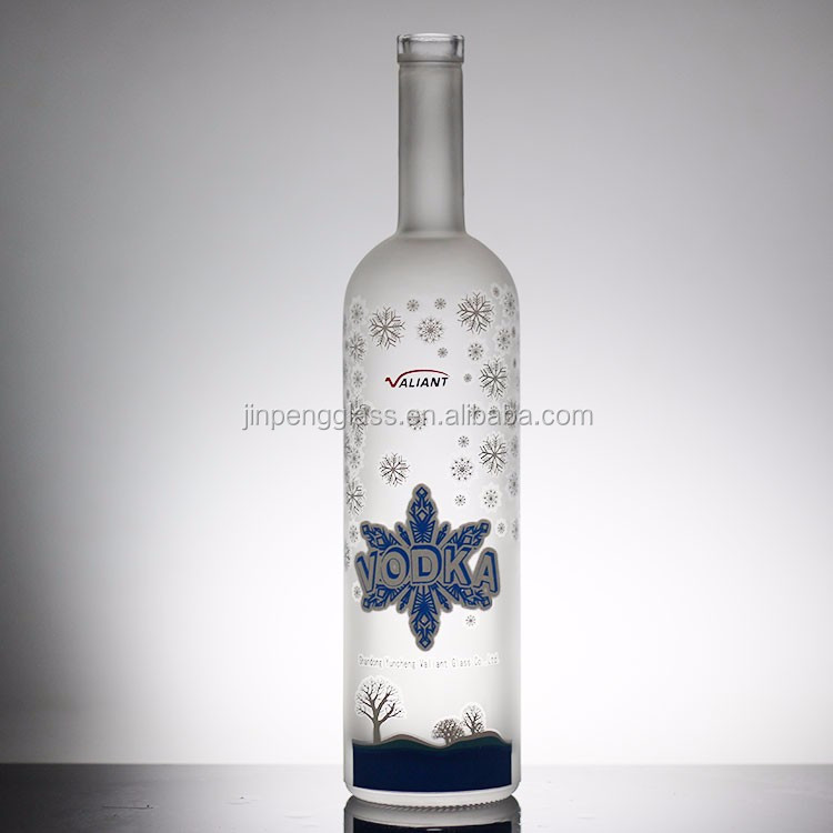 1 Liter Glass Bottle With Rubber Stopper For Liquor With Screen Printing