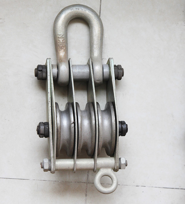 3 Sheaves Snatch Pulley Aluminum Alloy Snatch Block Pulley 10kN QHN1-3