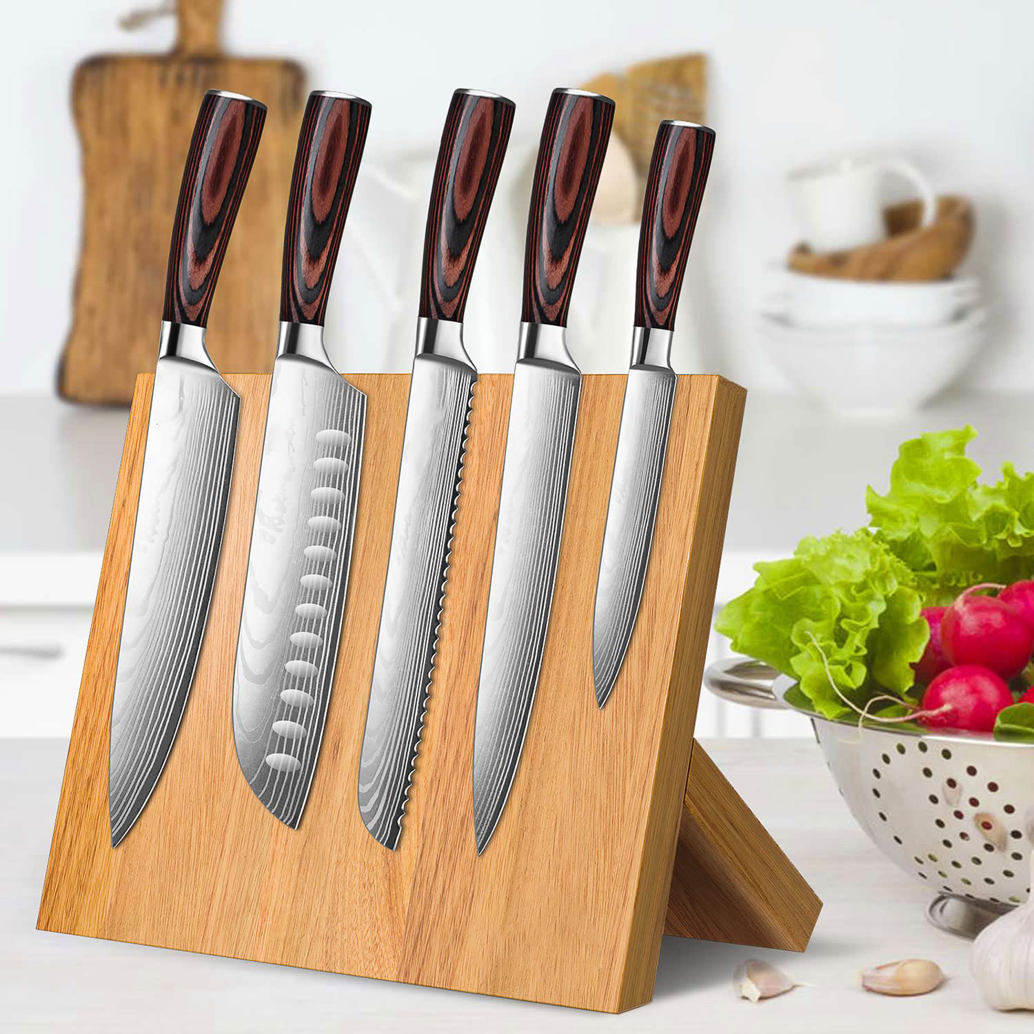 Upgrade Your Kitchen Organization with Our Custom-made Magnetic Wood Knife Holder