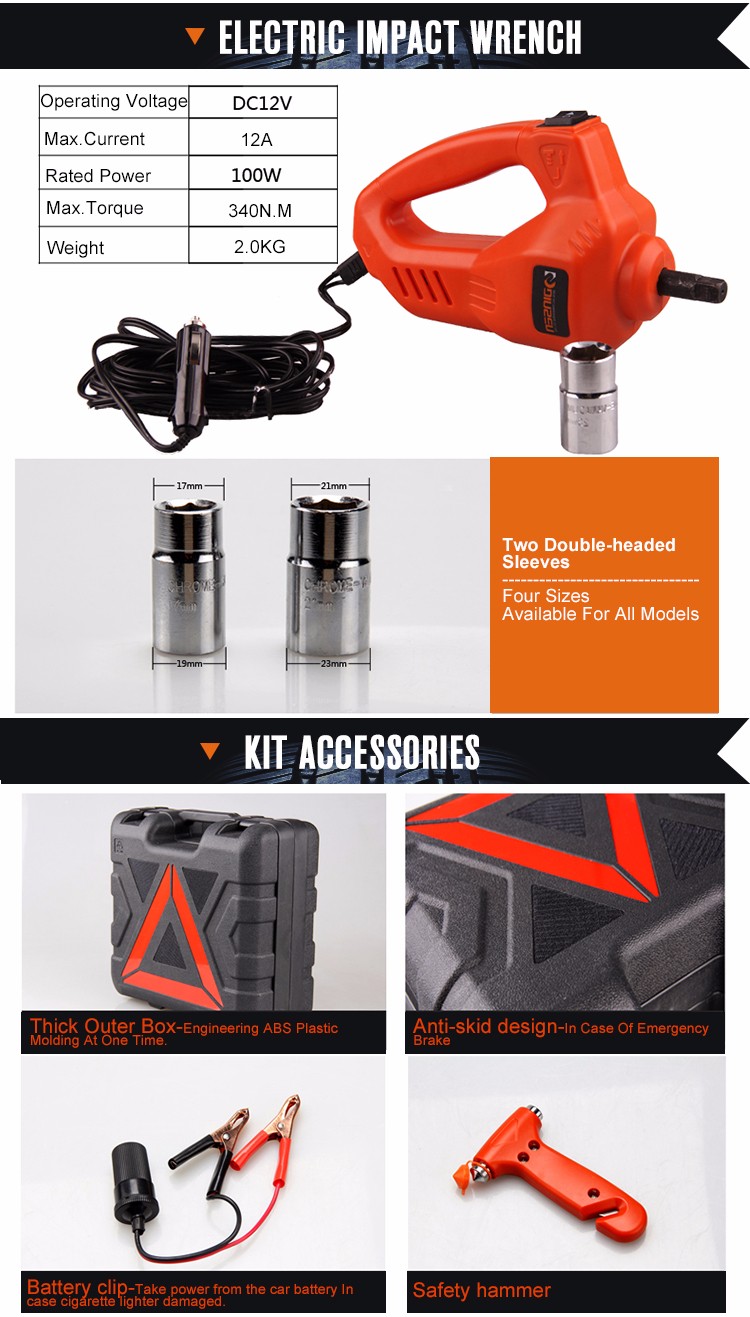 12V Electric Jack With Ari Inflator And Impact Wrench Tool Kit